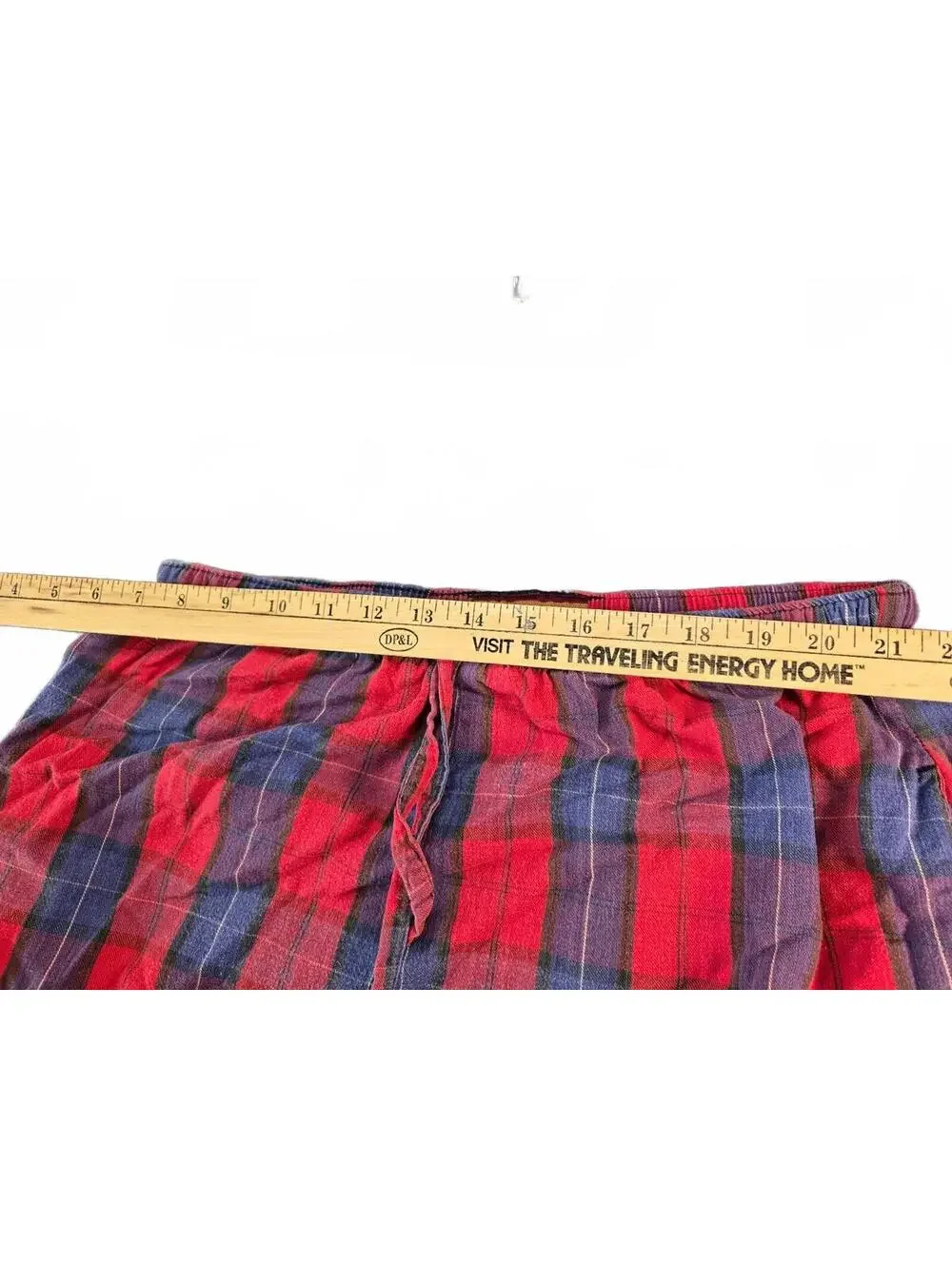 Red and Blue Plaid Lounge Pants with Drawstring Waist